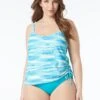 Beach House Plus Size Bridget Shirred Side Underwire Tankini Top - Maui Haze