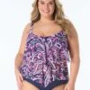 Beach House Plus Portia Mesh Layer Tankini Top - Paradise Paisley