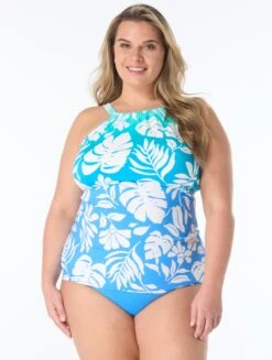 Beach House Plus Size Blair High Neck Tankini Top - Paloma Paradise
