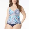 Beach House Plus Size Adele V-Neck Tankini Top - Samoan Floral