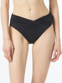 MICHAEL Michael Kors Shirred High Leg Bikini Bottom - Solids