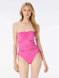 MICHAEL Michael Kors Shirred Bandeau One Piece Swimsuit - Solids -BCBGMAXAZRIA Shop MM7M179 660