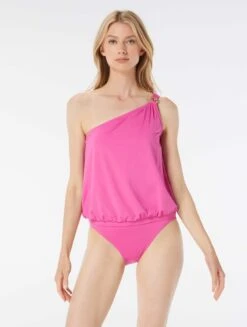 MICHAEL Michael Kors One Shoulder Blouson Tankini Top - Solids 7 MICHAEL Michael Kors One Shoulder Blouson Tankini Top - Solids -BCBGMAXAZRIA Shop MM7M292 660