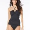 MICHAEL Michael Kors Shirred Halter Tankini Top - Solids