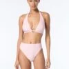 Michael Kors Logo Ring Halter Bikini Top - Bon Voyage Stripe