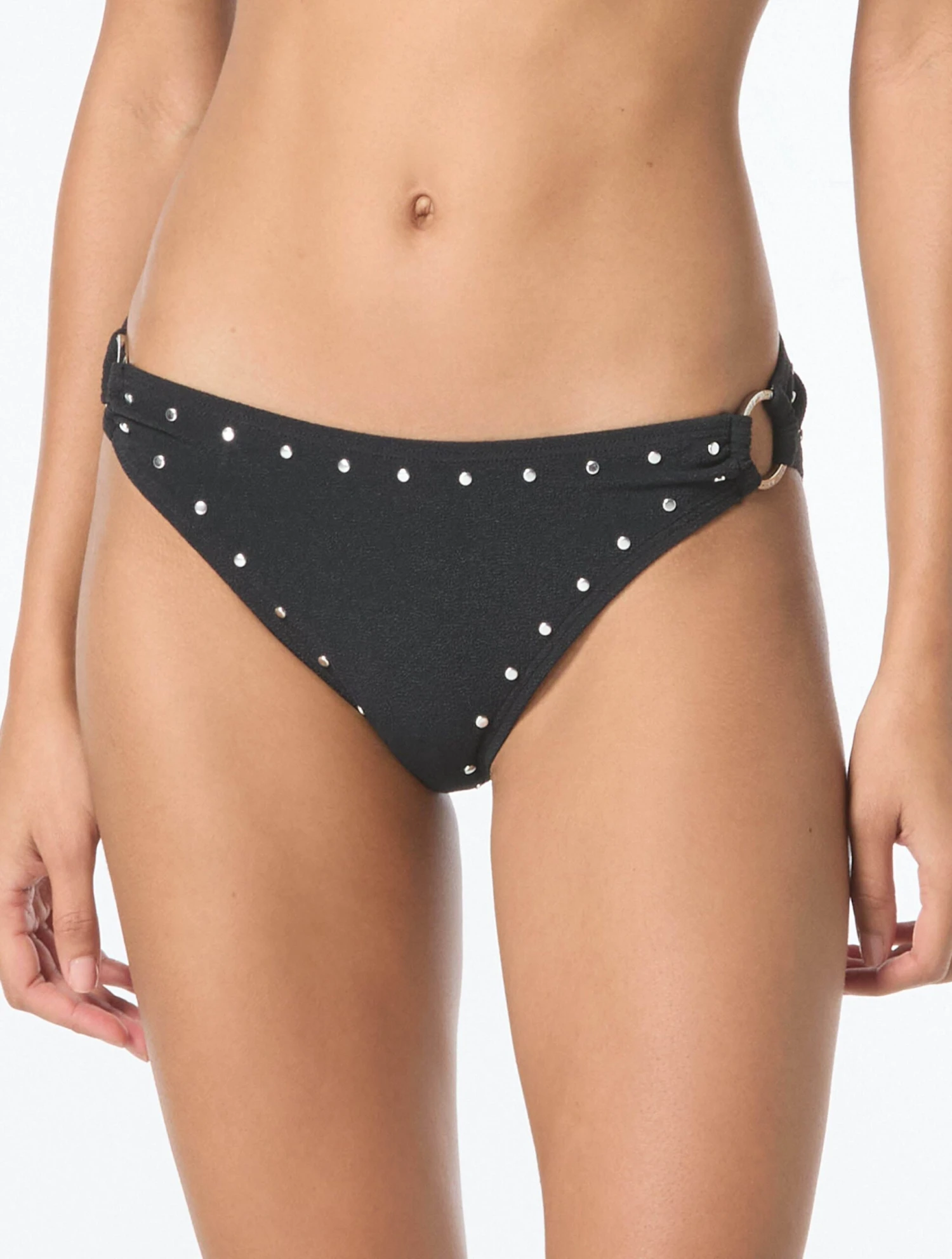 Michael Kors Ring Side Bikini Bottom - Crepe Solids 1 Michael Kors Ring Side Bikini Bottom - Crepe Solids