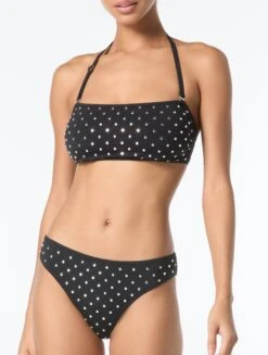 Michael Kors High Leg Bikini Bottom - Stud Solids -BCBGMAXAZRIA Shop MM89294 001 alt02
