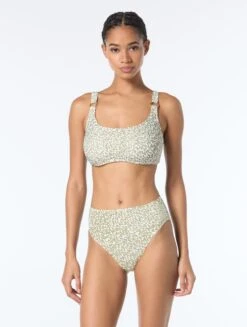 Michael Kors U-Neck Bralette Bikini Top - Hazy Cheetah