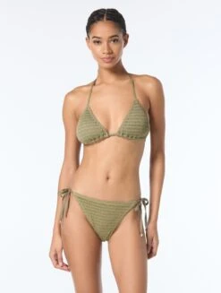 Michael Kors Halter Bikini Top - Shimmer Crochet