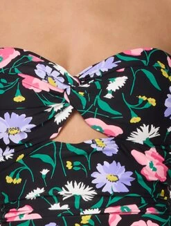 Kate Spade New York Bandeau Shirred One Piece Swimsuit - Spring Bouquet -BCBGMAXAZRIA Shop S1E518 004 alt02