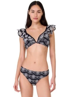 Kate Spade Ruffle V-Wire Bikini Top - Eyelet