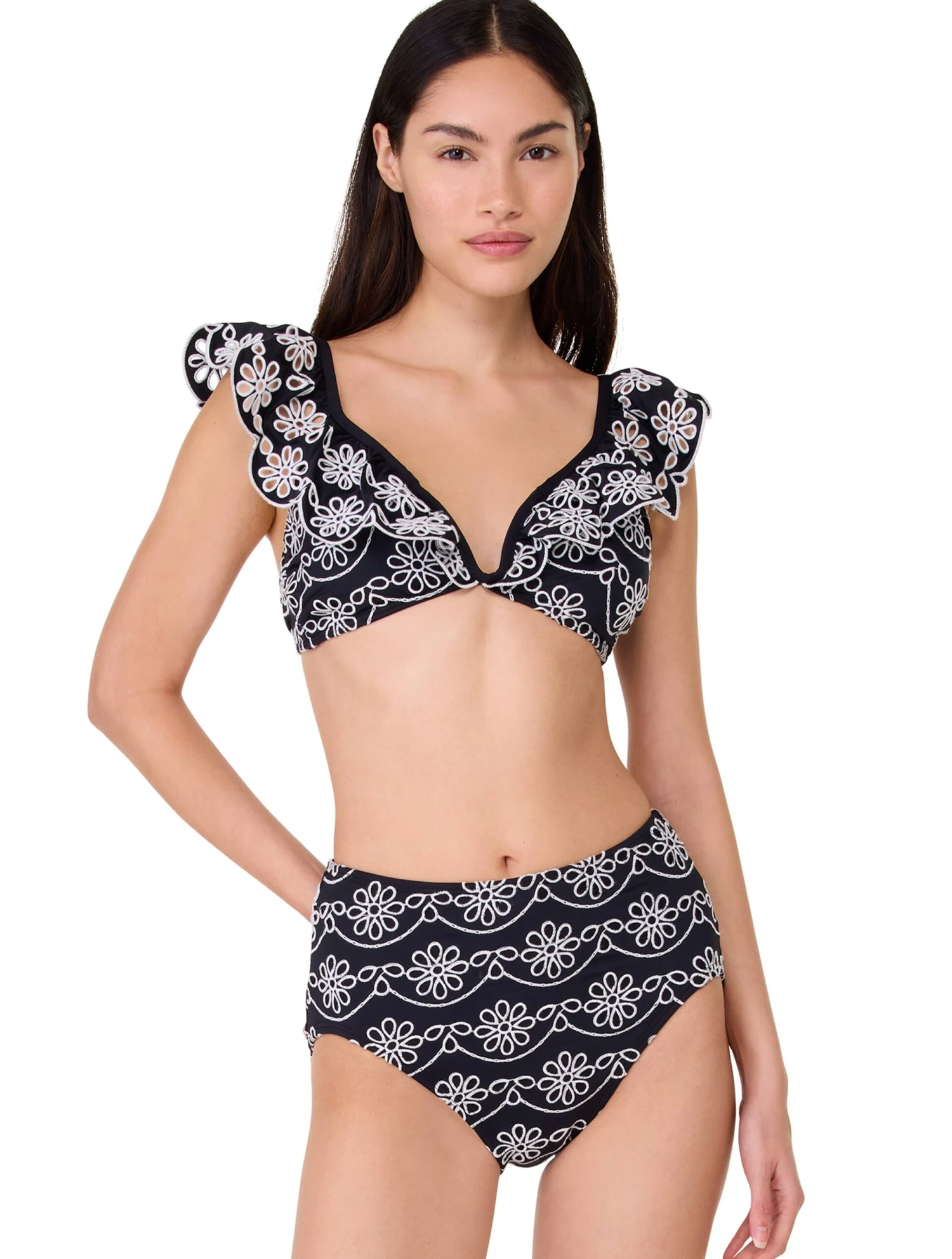 Kate Spade Ruffle V-Wire Bikini Top - Eyelet 3 Kate Spade Ruffle V-Wire Bikini Top - Eyelet - Image 3