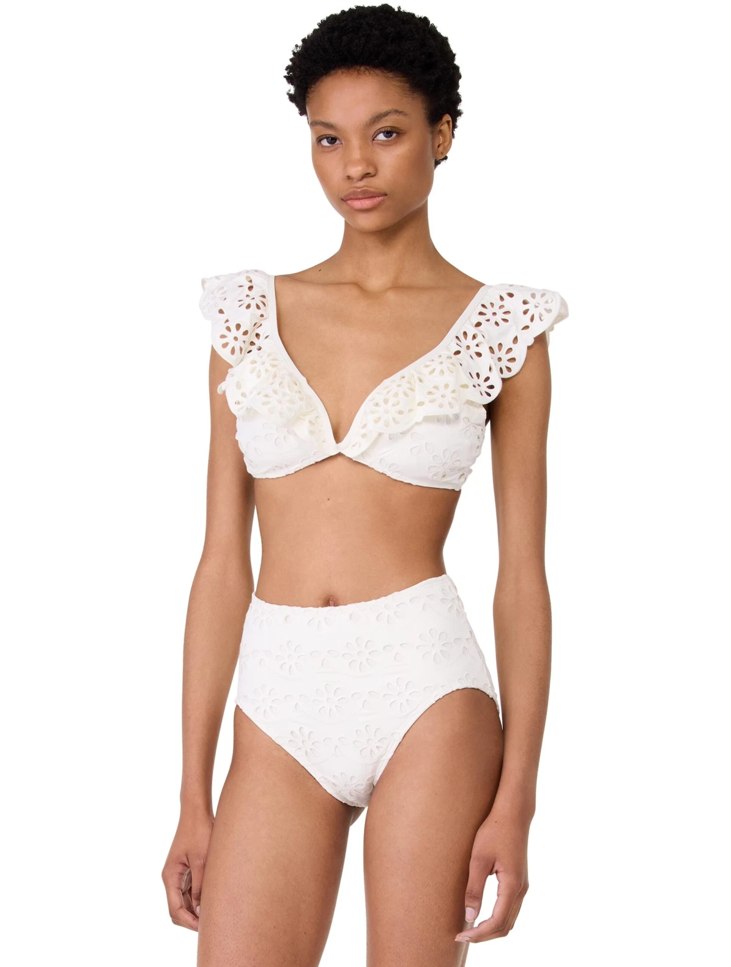 Kate Spade Ruffle V-Wire Bikini Top - Eyelet 6 Kate Spade Ruffle V-Wire Bikini Top - Eyelet - Image 6