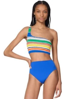 Kate Spade New York One Shoulder Bikini Top - Ocean Stripe -BCBGMAXAZRIA Shop S8D520 970 alt02
