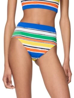 Kate Spade New York Reversible High Waist Bikini Bottom - Ocean Stripe