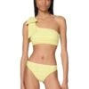 Kate Spade New York Bow One Shoulder Bikini Top - Ocean Plaid