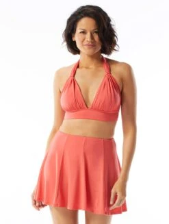 Coco Contours Athena Draped Halter Bra Sized Bikini Top - Heritage 6 Coco Contours Athena Draped Halter Bra Sized Bikini Top - Heritage -BCBGMAXAZRIA Shop T31101 613 R