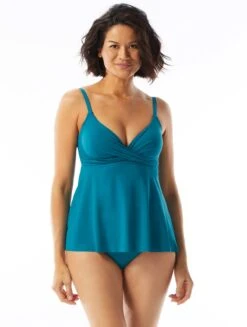 Coco Contours Diamond Wrap Bra Sized Underwire Tankini Top - Keepsake