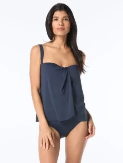 Coco Contours Clarity Bandeau Bra Sized Tankini Top - Keepsake -BCBGMAXAZRIA Shop T32044 418