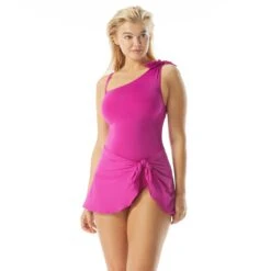 Coco Contours Rosaline One Shoulder Sarong Bra Sized One Piece Swimsuit - Keepsake -BCBGMAXAZRIA Shop T32068 522 alt02 6b1fba06 7439 47ba aabb f5104a428c32