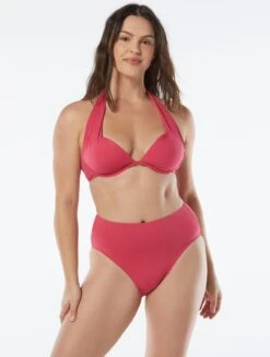 Coco Contours Cameo Halter Bra Sized Underwire Push Up Bikini Top - Keepsake