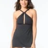 Coco Contours Muse Bra Sized Twist High Neck Swimdress - Keepsake