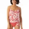 Coco Contours Jem Blouson Bra Sized Tankini Top - Feather Palm