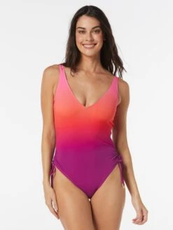 Coco Contours Stellar Bra Sized Underwire One Piece Swimsuit - Ombre Oasis -BCBGMAXAZRIA Shop T67096 652