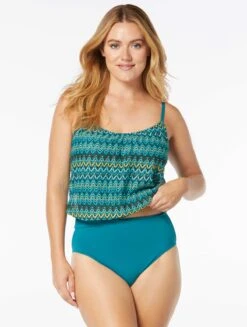 Coco Contours Laguna Bra Sized Tankini Top - Zig Zag Crochet -BCBGMAXAZRIA Shop T74116 310 alt02