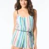 Coco Contours Electra Bra Sized Swim Romper - Sherbet Stripe