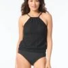 Coco Contours Demeter High Neck Bra Sized Tankini Top - Seashell Crochet