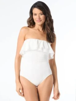Coco Contours Agate Ruffle Bandeau Bra Sized One Piece Swimsuit - Seashell Crochet 8 Coco Contours Agate Ruffle Bandeau Bra Sized One Piece Swimsuit - Seashell Crochet -BCBGMAXAZRIA Shop T85172 100