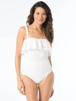 Coco Contours Agate Ruffle Bandeau Bra Sized One Piece Swimsuit - Seashell Crochet 10 Coco Contours Agate Ruffle Bandeau Bra Sized One Piece Swimsuit - Seashell Crochet -BCBGMAXAZRIA Shop T85172 100 alt02