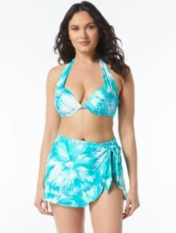 Coco Contours Cameo Halter Bra Sized Underwire Push Up Bikini Top - Spellbound Magic