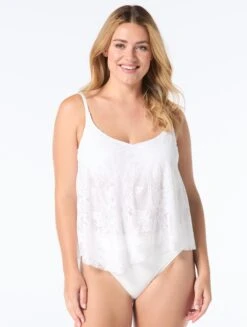 Coco Reef Captivate Bra Sized Underwire Tankini Top - Wild Palm Crochet