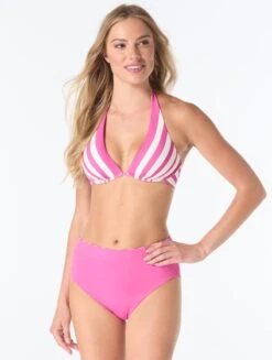 Coco Reef Valiance Bra Sized Halter Underwire Bikini Top - Cabana Stripe -BCBGMAXAZRIA Shop U1D629 625 alt02