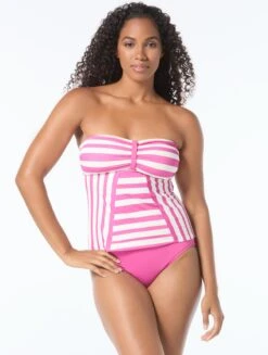 Coco Reef Resilient Bra Sized Multi-Wear Bandini Top - Cabana Stripe