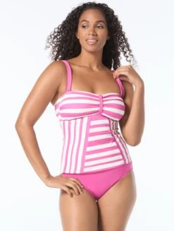 Coco Reef Resilient Bra Sized Multi-Wear Bandini Top - Cabana Stripe -BCBGMAXAZRIA Shop U1D630 625 alt02