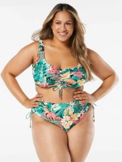 Coco Reef Elevate Bra Sized Shirred Underwire Bikini Top - Passion Flower