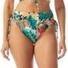 Coco Reef Inspire Shirred High Waist Bikini Bottom - Passion Flower