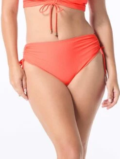 Coco Reef Inspire Shirred High Waist Bikini Bottom - Rib Solids -BCBGMAXAZRIA Shop U2C607 623