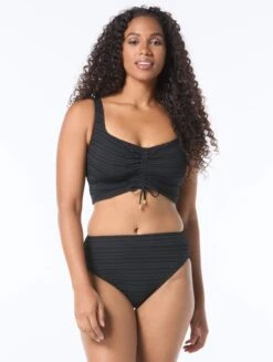 Coco Reef Elevate Bra Sized Shirred Underwire Bikini Top - Sand Dune Crochet