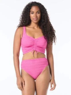Coco Reef Elevate Bra Sized Shirred Underwire Bikini Top - Sand Dune Crochet -BCBGMAXAZRIA Shop U2D023 625