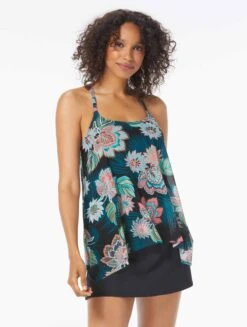 Coco Reef Current Bra Sized Mesh Layer Underwire Tankini Top - Tropical Lotus -BCBGMAXAZRIA Shop U35035 006 alt04