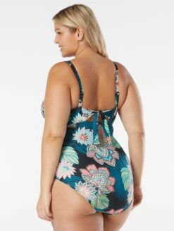 Coco Reef Charisma Bra Sized Underwire Bandeau One Piece Swimsuit - Tropical Lotus -BCBGMAXAZRIA Shop U35482 006 alt07