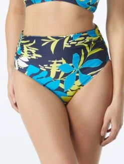 Coco Reef Impulse High Waist Rollover Bikini Bottom - Sea Garden