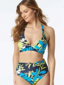 Coco Reef Optima Bra Sized Underwire Halter Bikini Top - Sea Garden