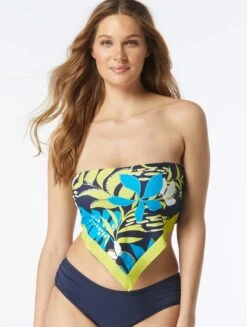 Coco Reef Vibra Bra Sized Underwire Scarf Top - Sea Garden