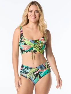 Coco Reef Elevate Bra Sized Shirred Underwire Bikini Top - Cosmic Jungle