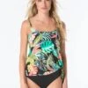 Coco Reef Stella Side Tie Bra Sized Underwire Tankini Top - Cosmic Jungle